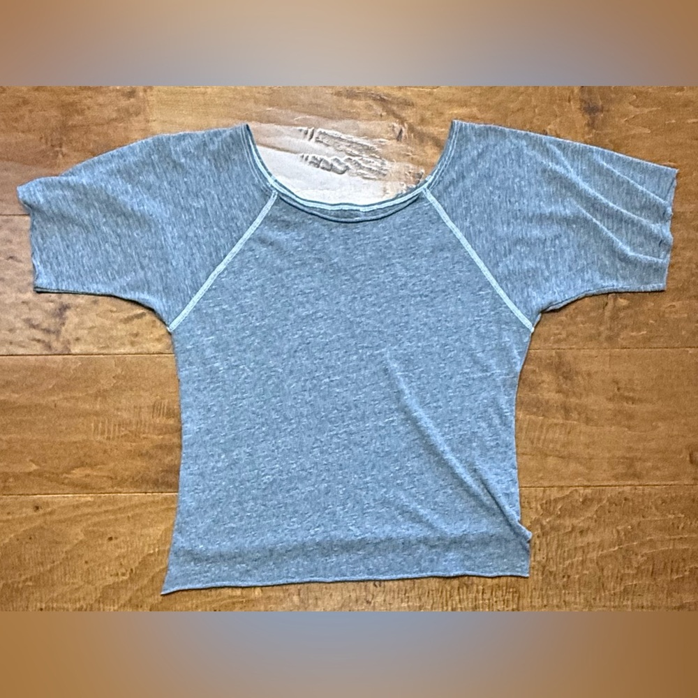 Daftbird Off Shoulder Top Gray Petite Small Hi Low Hem Tee